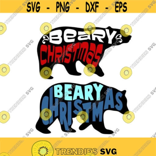 Bear Merry Berry Christmas Tree Cuttable Design SVG PNG DXF eps Designs Cameo File Silhouette Design 1782