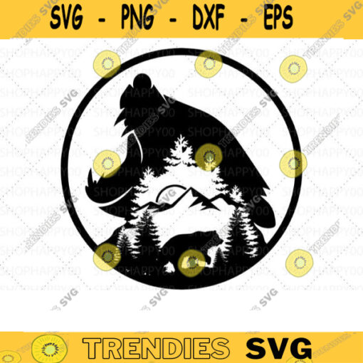 Bear SVG Mountain SVG Camping svg Animals Svg Hunting Svg Grizzly Bear cnc wood wall decor Papercut Template SVG Files For Cricut 285 copy