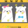 Bear SVG. Baby Bear Girl and Boy Cut Files. Cute Bear with Bow Tie Vector Files for Cutting Machine. Digital Instant Download png dxf eps Design 803