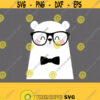 Bear SVG. Cute Bear with Glasses and Bowtie Cut File. Baby Boy Animals Vector Files Cutting Machine. png dxf eps Digital Instant Download Design 854