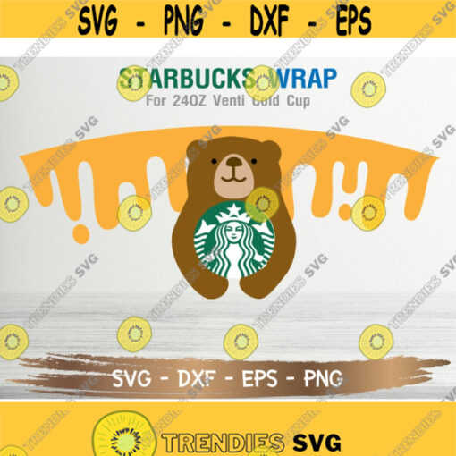 Bear Starbucks Cold Cup SVG DIY Venti Cup 24 Oz Instant Download Files for Cricut other e cutters Design 209