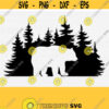 Bear in Forest Svg File Bear in Woods Svg Png eps dxf Pdf Bear Svg Silhouette Cameo Vector Clipart Digital File Cricut Bear Cut File Design 226