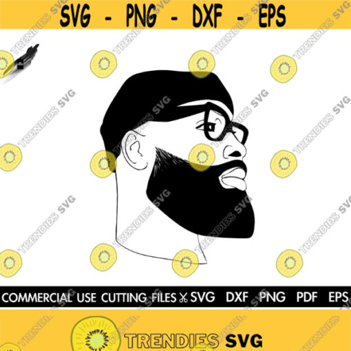 Bearded Man SVG Black Man With Beard Svg Man Silhouette Cricut Black King Svg Melanin Svg Dope Black Man Cut File Svg Dxf Png Pdf Design 371