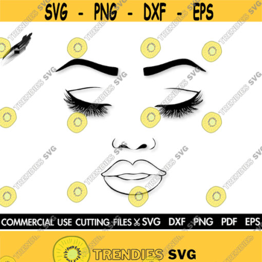 Beautiful Face SVG Eyelashes Svg Makeup Svg Woman Svg Girl Svg Afro Svg Black Woman Svg Black Girl Magic Svg Cut File Silhouette Design 317