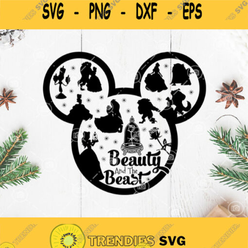 Beauty And The Beast Svg Mickey Silhouette Disney Mickey Vector