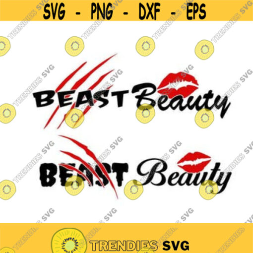 Beauty Beast Love Cuttable Design SVG PNG DXF eps Designs Cameo File Silhouette Design 74