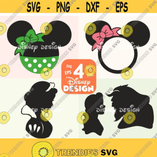 Beauty and the Beast SVG for Cricut Silhouette Minnie head SVG Minnie Bow SVG Design 219