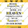 Because Someone We Love is in Heaven There is a Little Bit of Heaven in Our Home SVG PNG PDF Cricut Cricut svg Memorial Svg Design 1955