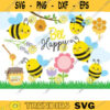 Bee Clipart Cute Spring Bee Flower and Honey Happy Bee with Honey Jar and Honeycomb Clipart Clip Art Set copy