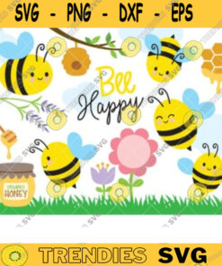 Bee Clipart Cute Spring Bee Flower and Honey Happy Bee with Honey Jar and Honeycomb Clipart Clip Art Set copy