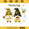 Bee Gnome Couple with Honey Male and Female Gnome in Summer Bee Costume PNG Clipart with Transparent Background copy