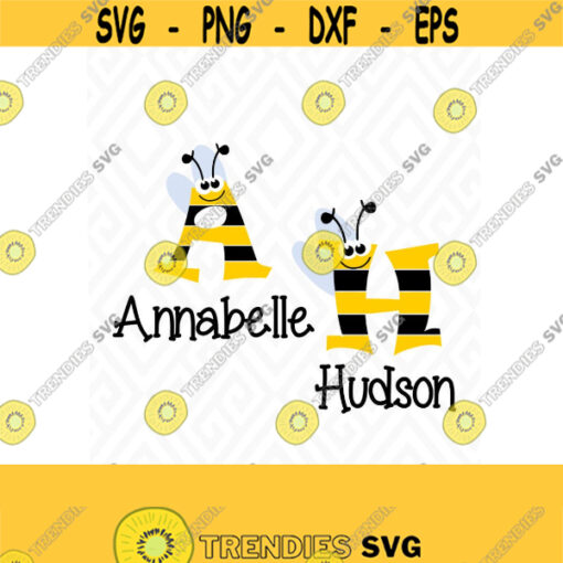 Bee Monogram Letters A Z SVG EPS Ai Png and Pdf Cutting Files for Electronic Cutting Machines Design 475