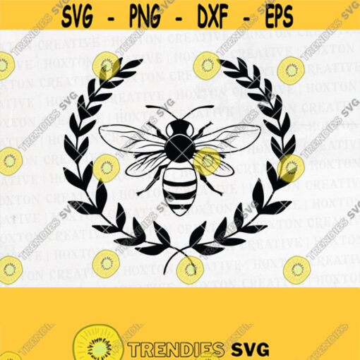 Bee Svg File Bee Cut File Bee Laurel Wreath Bee Crest Honey Bee Svg Bumble Bee Svg Save the Bees Bee Happy Bee KindDesign 636