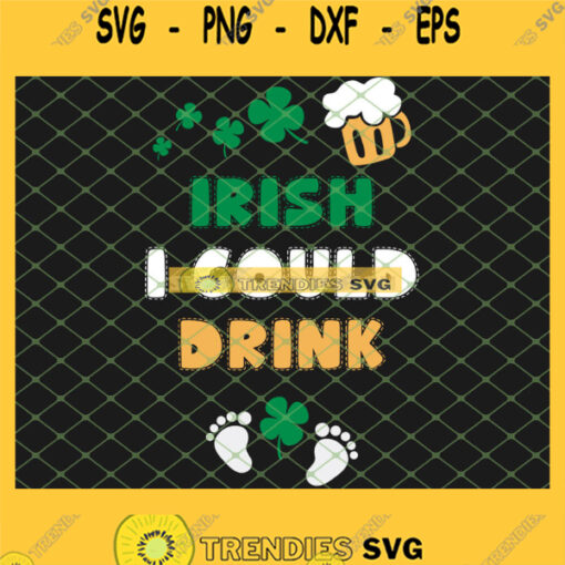 Beer And Clovers Footprint Kid Irish I Could Drink SVG PNG DXF EPS 1