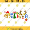 Believe Christmas Cuttable Design SVG PNG DXF eps Designs Cameo File Silhouette Design 661