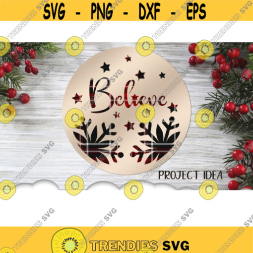 Believe Christmas Snowflake Svg Christmas Svg Files For Cricut Believe Svg Snowflake Svg Round Christmas Sign Christmas Clipart .jpg