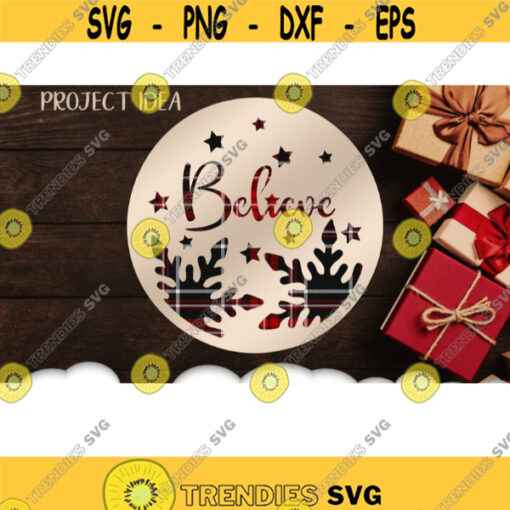 Believe Christmas Snowflake Svg Christmas Svg Files For Cricut Believe Svg Snowflake Svg Round Christmas Sign Christmas Clipart Design 10498 .jpg