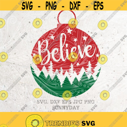 Believe SVGBelieve in Christmas SvgChristmas SvgWinter Svg FileDXF Silhouette Print Vinyl Cricut Cutting Tshirt Design Printable Sticker Design 169