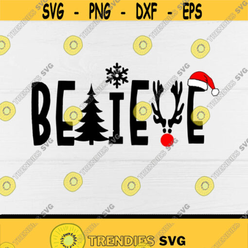 Believe svgChristmas 2020 svgMerry ChristmasSanta HatChristmas TreePine TreePlaidDigital DownloadPrintSublimationInstant Download Design 147