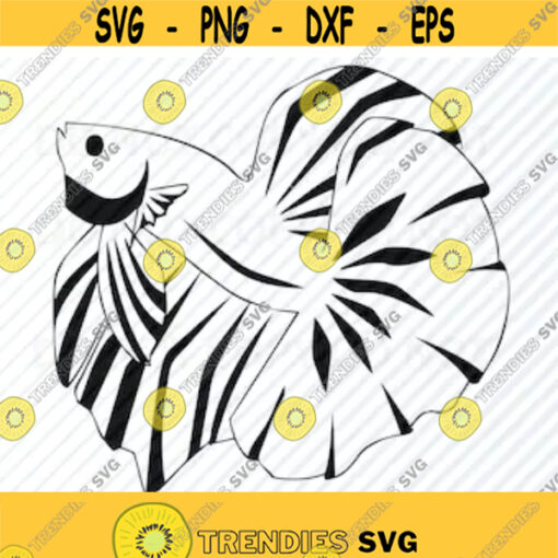 Betta Fish Svg Files Vector Images Silhouette Goldfish Clipart SVG Image For Cricut Stencil SVG Eps Png Dxf Clip Art For cricut Design 4