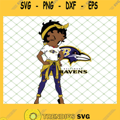Betty Boop Baltimore Ravens NFL Logo Teams Football SVG PNG DXF EPS 1