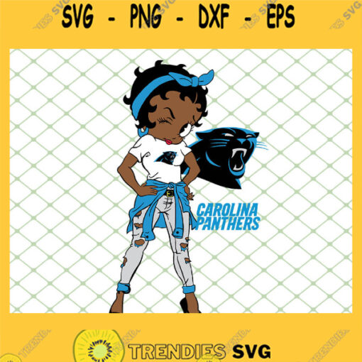 Betty Boop Carolina Panthers NFL Logo Teams Football SVG PNG DXF EPS 1