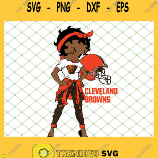 Betty Boop Cleveland Browns NFL Logo Teams Football SVG PNG DXF EPS 1