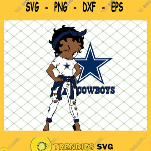 Betty Boop Cowboys NFL Logo Teams Football SVG PNG DXF EPS 1