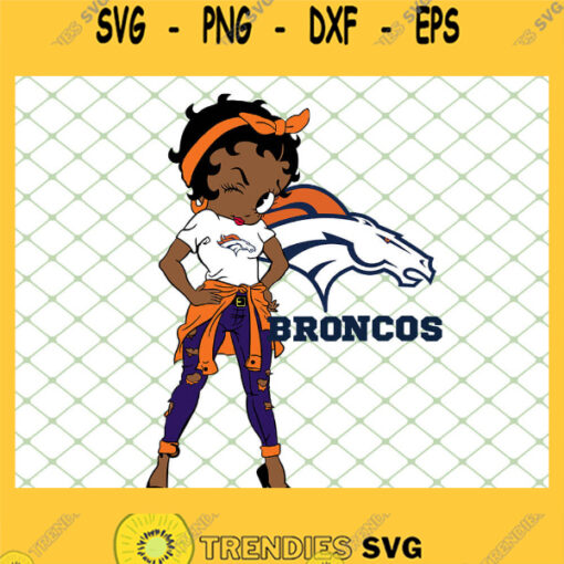 Betty Boop Denver Broncos NFL Logo Teams Football SVG PNG DXF EPS 1