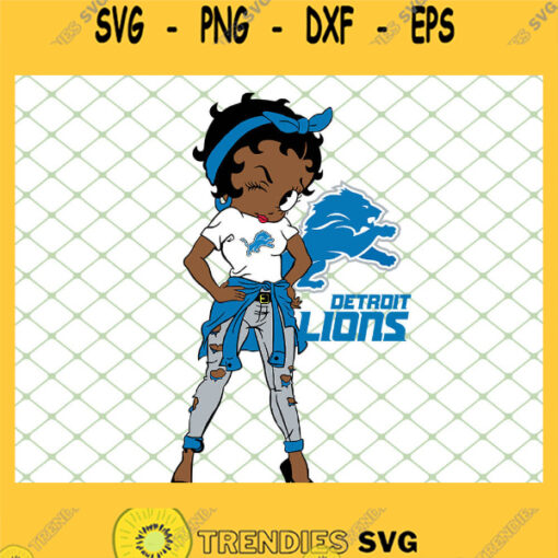 Betty Boop Detroit Lions NFL Logo Teams Football SVG PNG DXF EPS 1