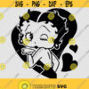 Betty Boop Hearts Kiss SVG PNG EPS File For Cricut Silhouette Cut Files Vector Digital File