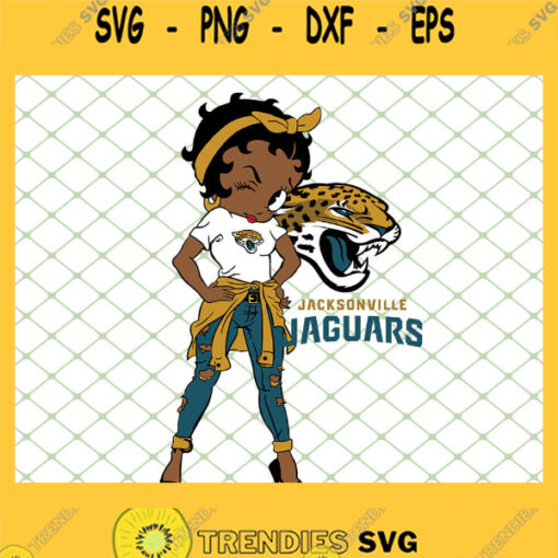 Betty Boop Jacksonville Jaguars NFL Logo Teams Football SVG PNG DXF EPS 1