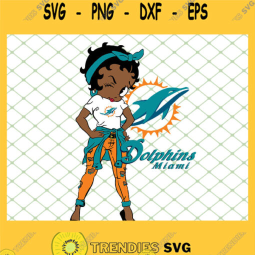 Betty Boop Miami Dolphins NFL Logo Teams Football SVG PNG DXF EPS 1