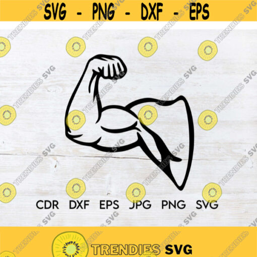 Bicep muscle svg cutting files vector workout svg files for cut fitness gym shirt design muscles design exercise silhouette Design 92