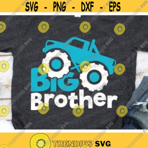 Big Brother Svg Big Bro Svg Brother Cut Files Sibling Quote Svg Dxf Eps Png Monster Truck Clipart Boys Shirt Design Silhouette Cricut Design 569 .jpg