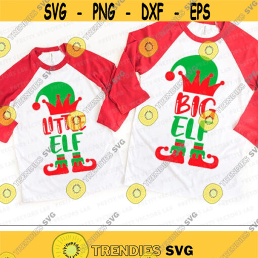 Big Elf Svg Little Elf Svg Family Christmas Svg Dxf Eps Png Siblings Svg Holiday Cut Files Kids Svg Baby Clipart Silhouette Cricut Design 2811 .jpg