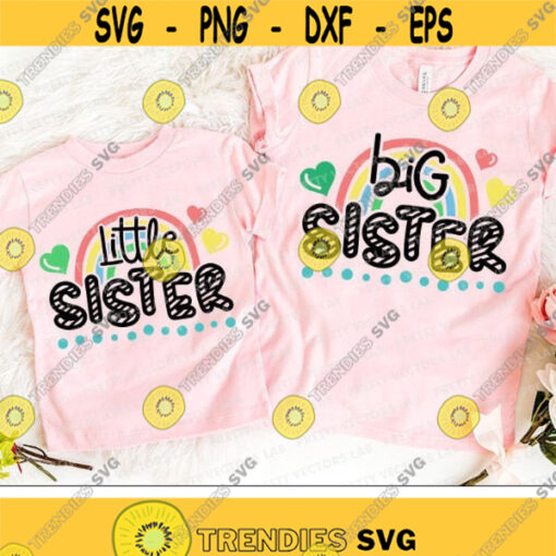 Big Sister Svg Little Sister Svg Sisters Cut Files Rainbow Svg Siblings Svg Dxf Eps Png Family Quote Girls Clipart Silhouette Cricut Design 1176 .jpg