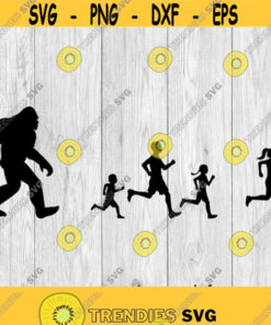 Bigfoot Chasing Stick Figure Family SVG png ai eps dxf files for Auto and Vinyl Decals T shirts CNC Cricut and other cut projects Design 340