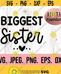 Biggest Sister SVG Promoted to Big Sister New Baby SVG Sibling SVG Big Sister png Cricut File Instant Download Sister Training Design 719