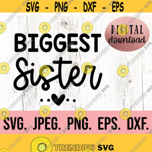 Biggest Sister SVG Promoted to Big Sister New Baby SVG Sibling SVG Big Sister png Cricut File Instant Download Sister Training Design 719