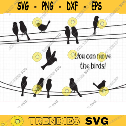Birds on Wires SVG DXF Birds on a Wire SVG Birds on Wire Silhouette svg dxf Cut File for Cricut and Silhouette Clip Art copy