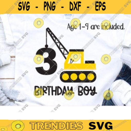 Birthday Boy Crane Truck SVG Construction Theme Crane Truck Operator Builder Birthday Party Svg Dxf Cut Files for Cricut and Silhouette copy
