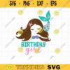 Birthday Girl Mermaid SVG Cute Summer Mermaid with Seashell and Starfish Girl Birthday Svg Dxf Cut Files PNG Clipart copy
