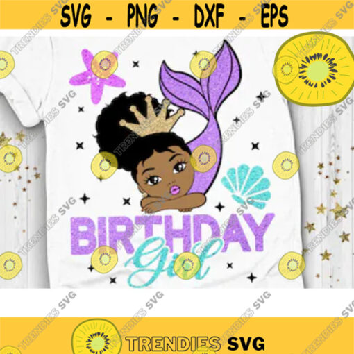 Birthday Girl Svg Mermaid Birthday Svg Peekaboo Girl Svg Afro Ponytails Svg Afro Princess Svg Dxf Eps Png Design 222 .jpg