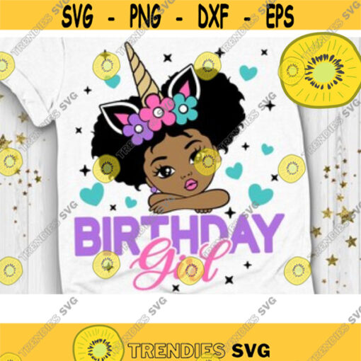 Birthday Girl Svg Unicorn Birthday Svg Peekaboo Girl Svg Afro Ponytails Svg Afro Princess Svg Dxf Eps Png Design 223 .jpg