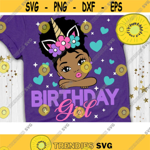 Birthday Girl Svg Unicorn Birthday Svg Peekaboo Girl Svg Afro Ponytails Svg Afro Princess Svg Dxf Eps Png Design 442 .jpg