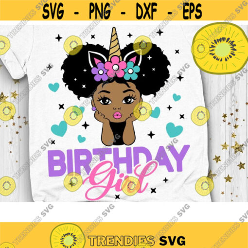 Birthday Girl Svg Unicorn Birthday Svg Peekaboo Girl Svg Black Little Girl Svg Afro Princess Svg Dxf Eps Png Design 208 .jpg