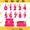 Birthday Numbers Cake SVG PNG DXF eps Designs Cameo File Silhouette Design 1992