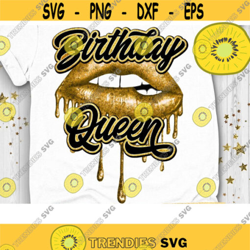 Birthday Queen PNG Sublimation Print and Direct Print File Sublimation PNG Afro Woman Print Sexy Lips Drip Print PNG image file Design 737 .jpg