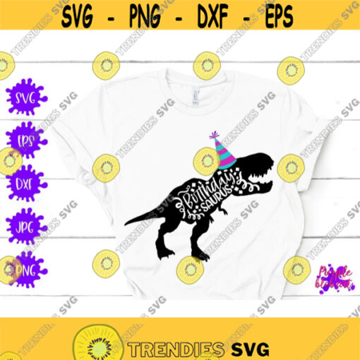 Birthday Saurus svg dinosaur birthday shirt 1st birthday gift birthday boy shirt mama saurus birthday t rex family Dianosaur decoration png Design 290